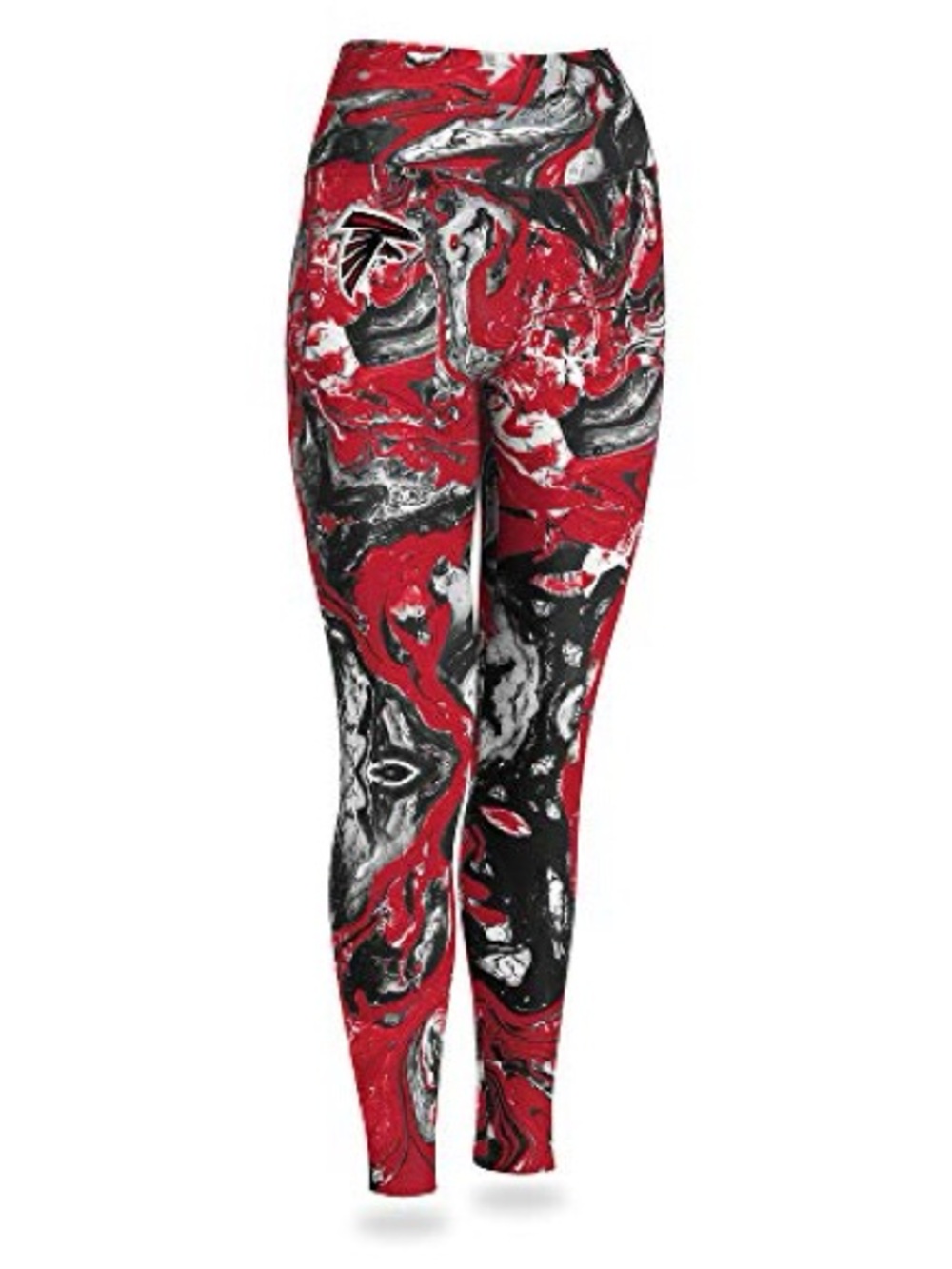 Majestic Red, Black & White Marble Print Leggings Small Atlanta falcons